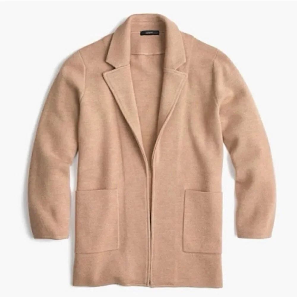 J. Crew Womens XXS Sophie Open-Front Sweater Blazer Camel